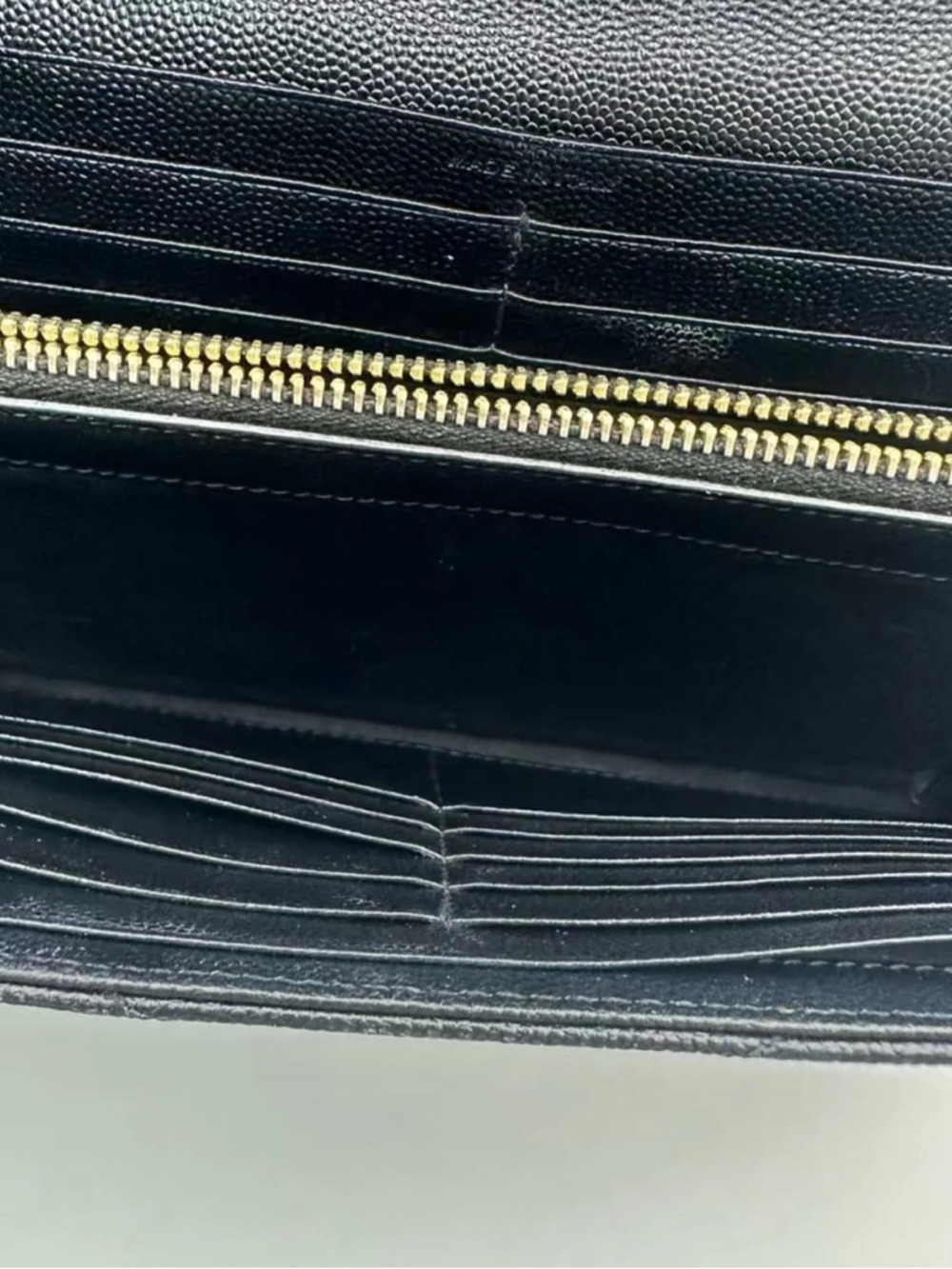 Saint Laurent Black Quilted Leather Envelope Clutch with Gold YSL - Picture 3 of 4